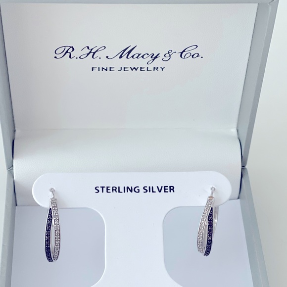 Macy's Jewelry Black White New Diamond Double Crossover Small